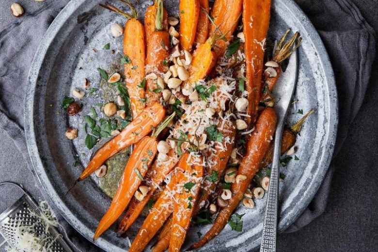 Carottes rôties au four au Gruyère
