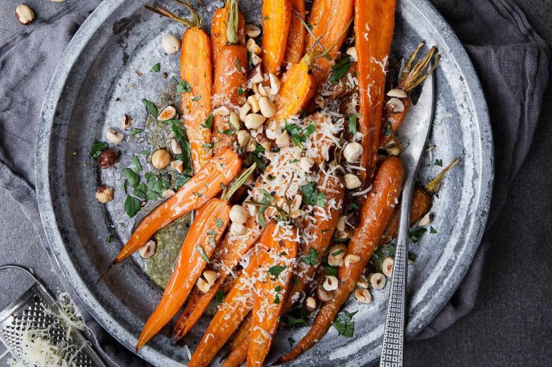 Carottes rôties au four au Gruyère