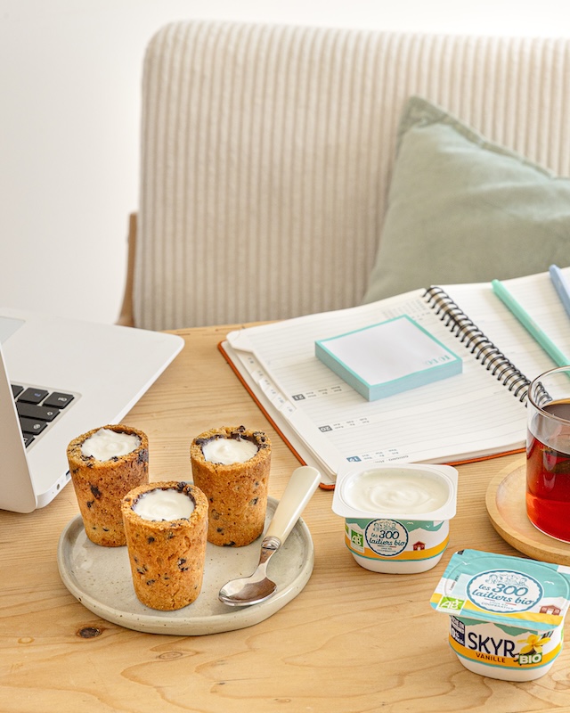 recette de Cookies cup au Skyr vanille