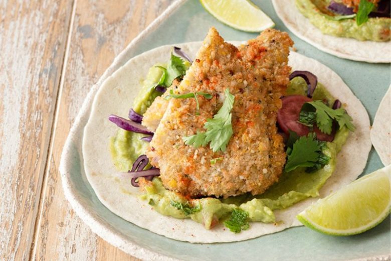 Fish tacos de limande panée