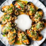 Moules à la sobrasada burrata et fregola