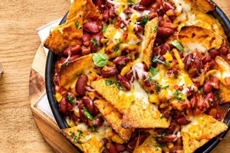 Nachos gratinés aux haricots rouges