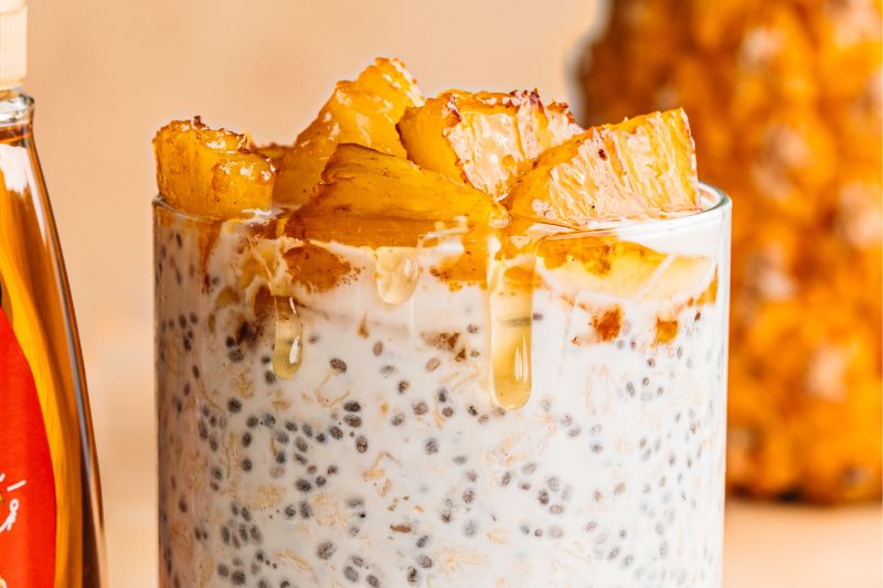 Overnight oats à l’ananas rôti