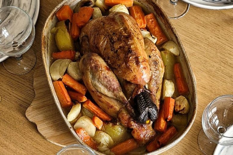 Pintade farcie aux petits-suisses