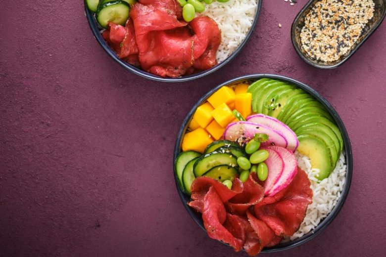 Poké bowl au gravlax de boeuf