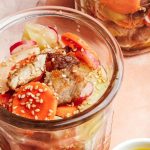 Salade tiède de porc croustillant