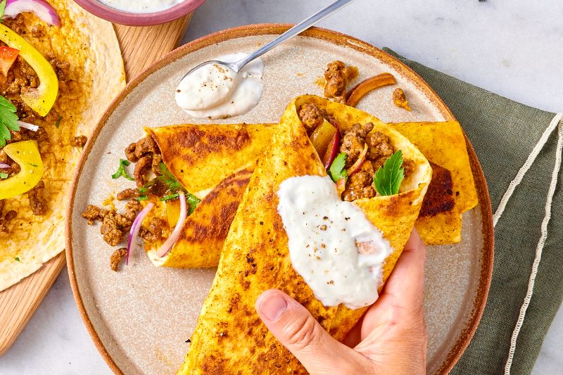 Shawarma de bœuf et sauce à l’ail