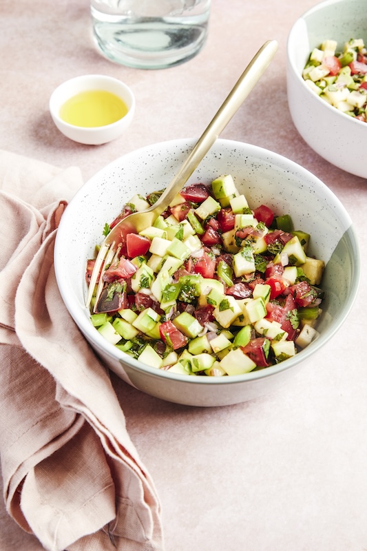 recette de Salade courgette tomate poivron