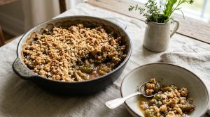 Plum and ginger crumble recipe