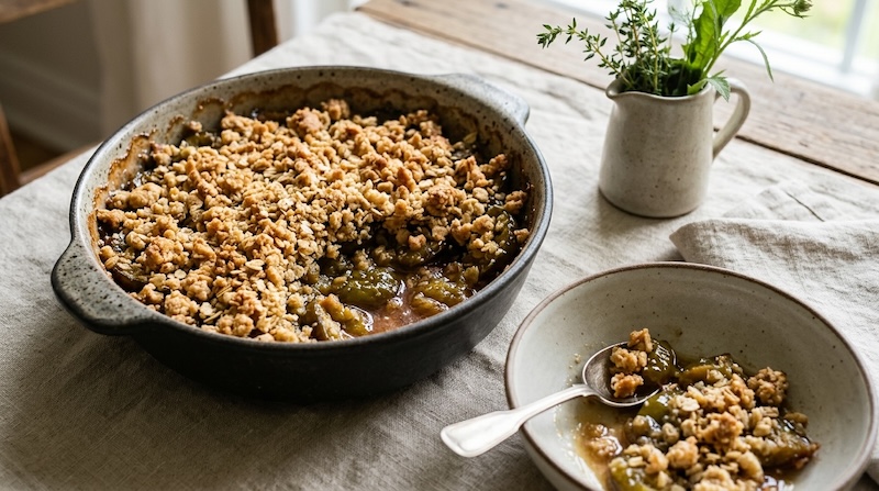 recette de Crumble de prunes au gingembre