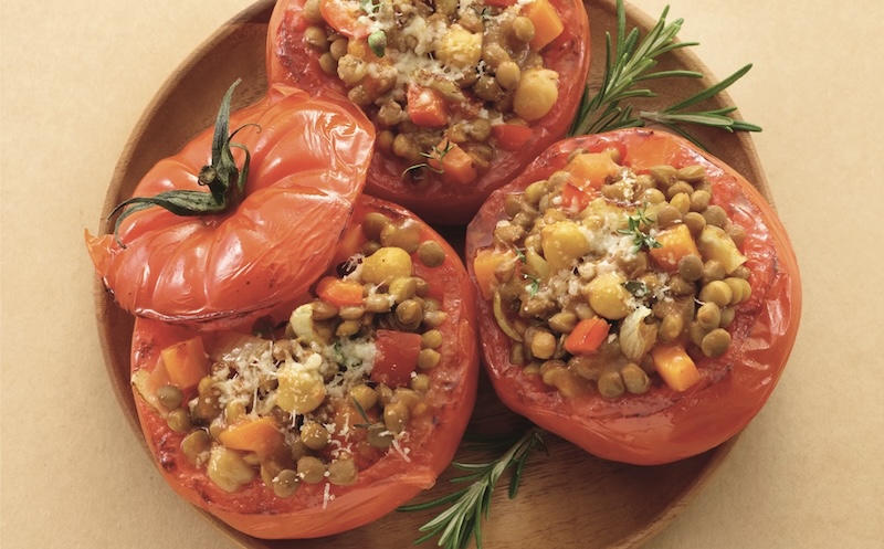 recette de Tomates farcies au curry de lentilles