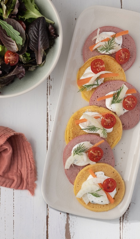recette de Pancakes aux légumes et lait de chèvre