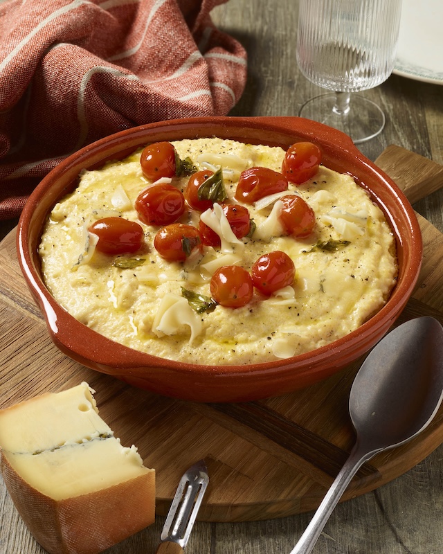 recette de Polenta au Morbier et tomates confites