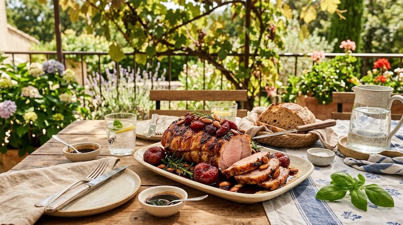 recette de Porc rôti aux prunes