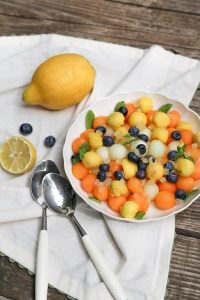 Fruit salad with candied lemon recipe