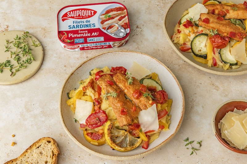 recette Orzo crémeux aux légumes et sardines