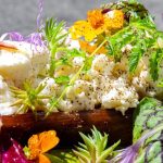 Aubergine confite et crème de laitue