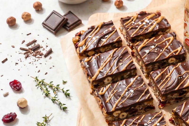 Barres chocolatées au beurre de cacahuète