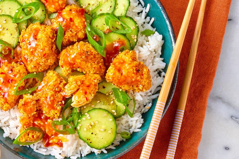 Bowl de poulet frit au chili