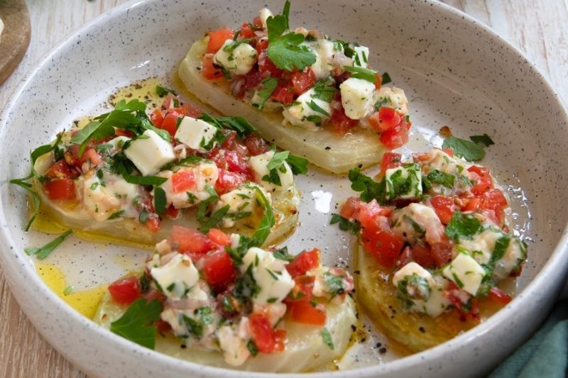 Bruschettas de chou-rave au Chabichou