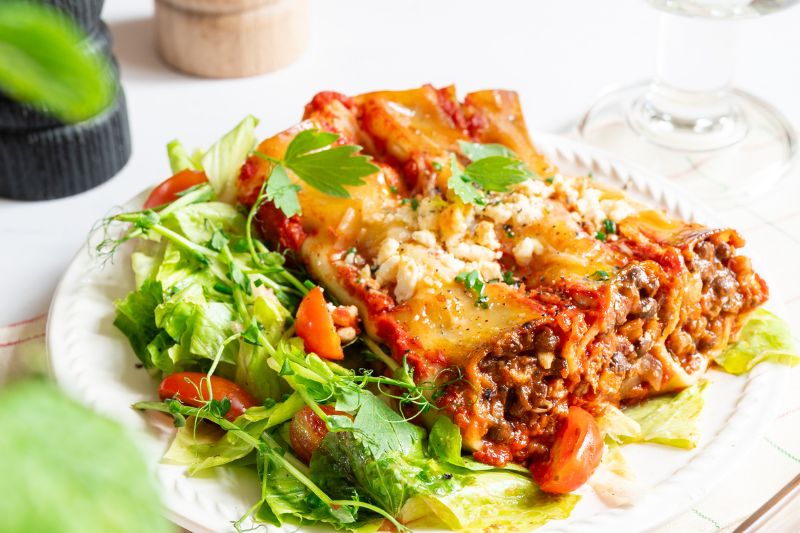 Cannellonis aux légumes boeuf et lentilles