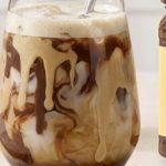 Iced latte marbré à la Nocciolata