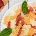 Carpaccio de melon aux jambon et courgette