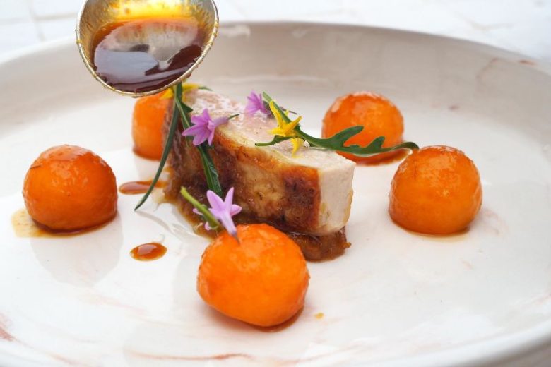 Melon et suprême de pintade