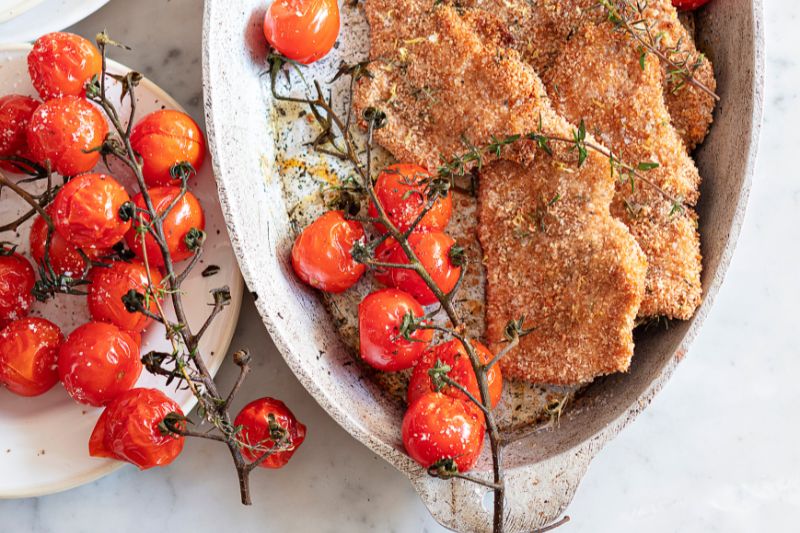 Petites escalopes de poulet panées