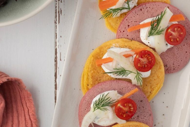 Pancakes aux légumes et lait de chèvre