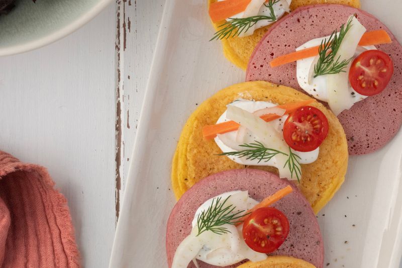 Pancakes aux légumes et lait de chèvre