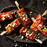 Brochettes de pastèque menthe feta