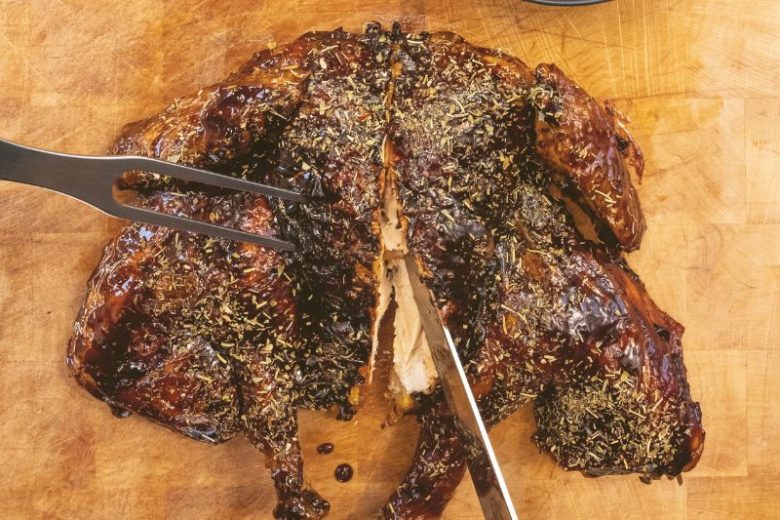 Poulet en crapaudine marinade barbecue