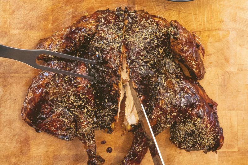Poulet en crapaudine marinade barbecue