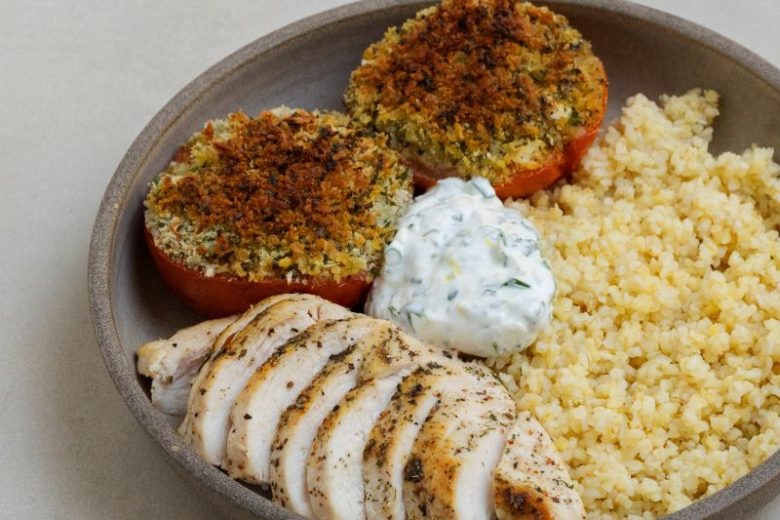 Poulet grillé et tomates à la provençale