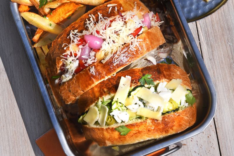 Rolls au crabe et au Cantal jeune