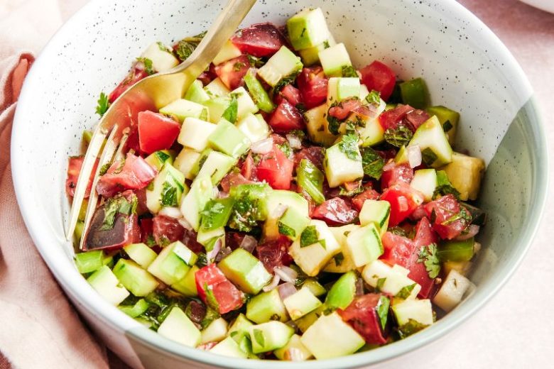 Salade courgette tomate poivron
