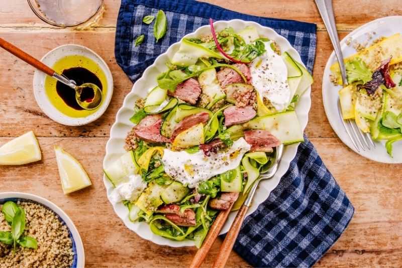 Salade de quinoa courgettes et magret