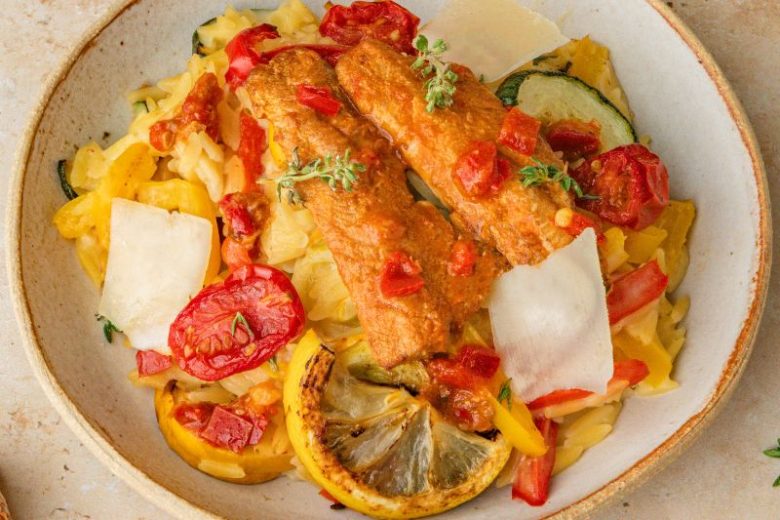 Orzo crémeux aux légumes et sardines