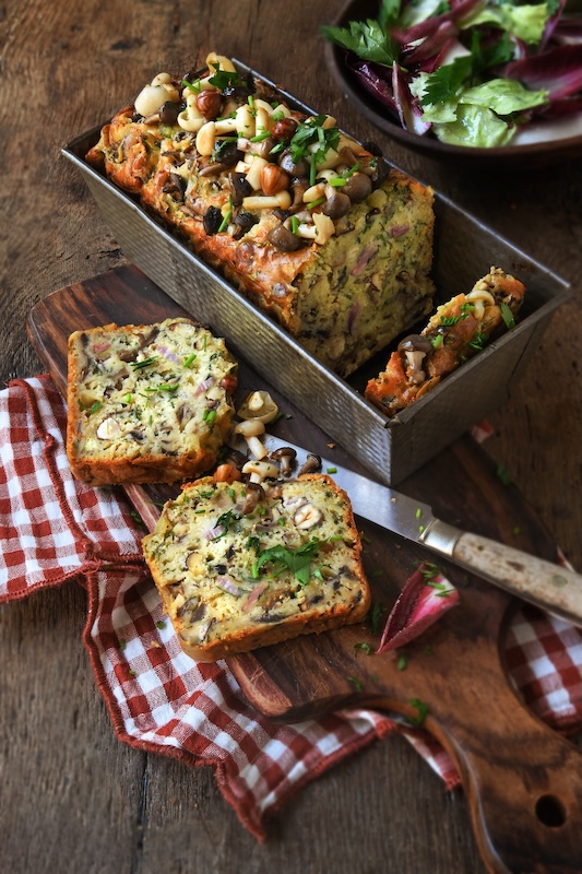 recette de Cake aux champignons et Abondance