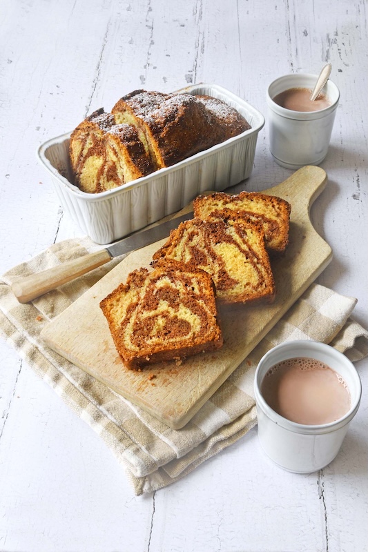 recette de Cake marbré choco-vanille