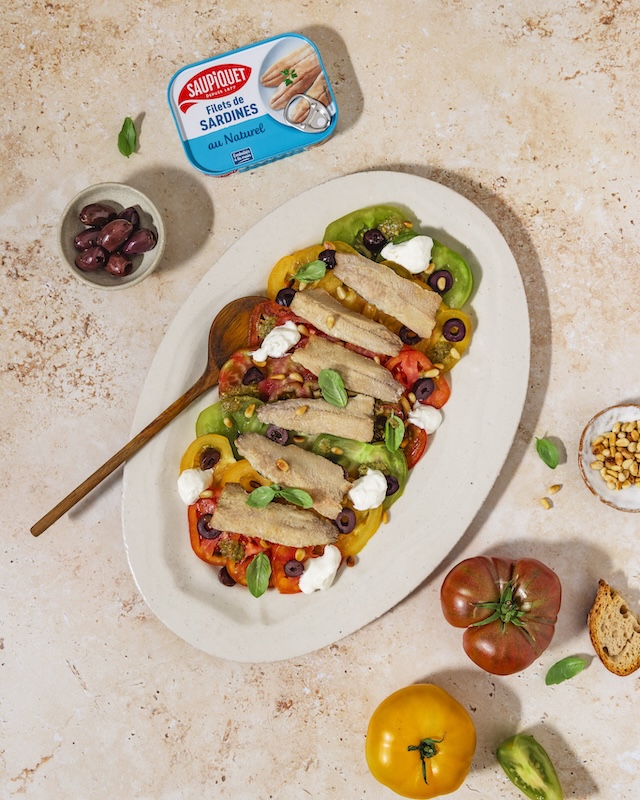 recette de Salade de tomates aux sardines