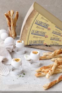 Boiled eggs and Gruyère twists recipe
