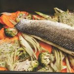 Filet de bar et légumes au tahini