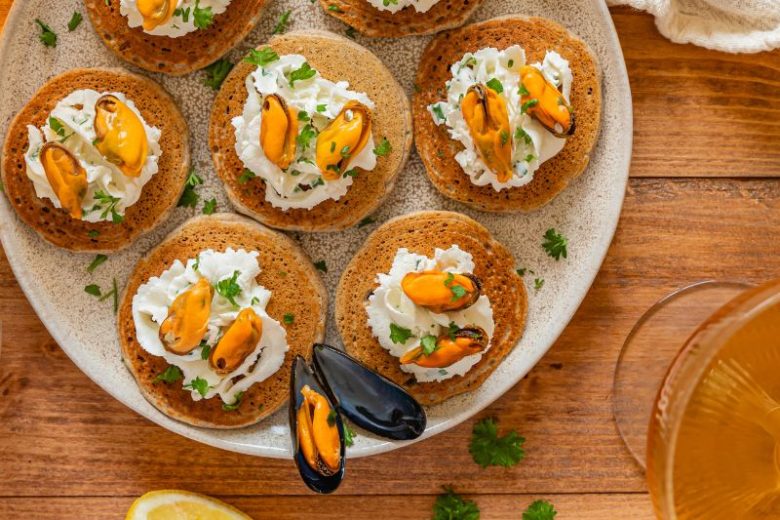 Blinis au sarrasin et moules de bouchot