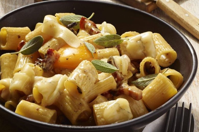 Pâtes carbonara au Morbier