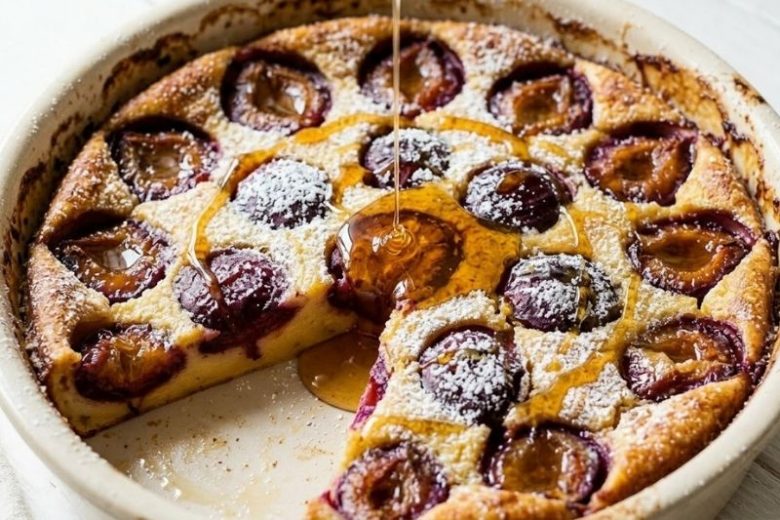 Clafoutis aux prunes et au miel