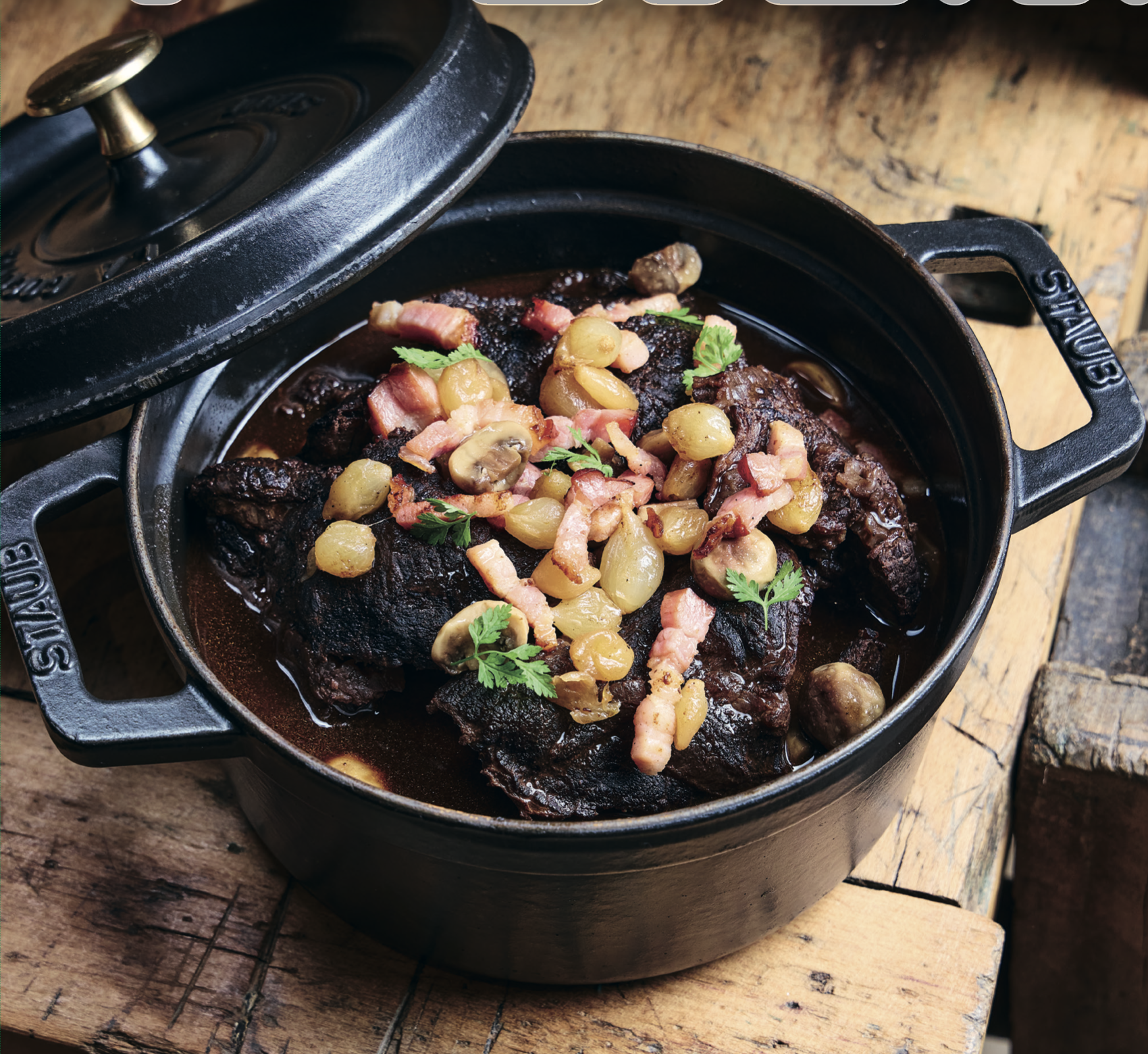 Cocotte de confit de joue de boeuf