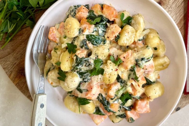 Gnocchi crémeux à la courge et aux épinards