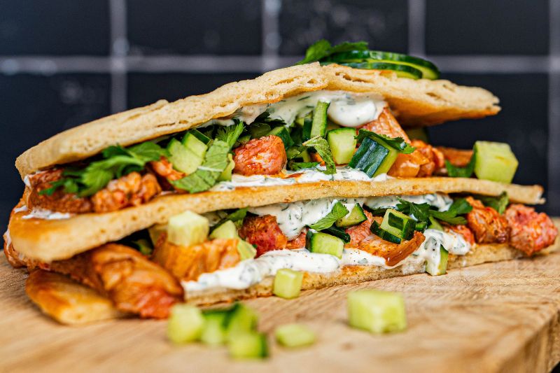 Naanwich à l’agneau émincé